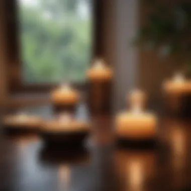 Creating a Personal Sanctuary for Mindfulness Close-up of a meditative space with candles and soft lighting