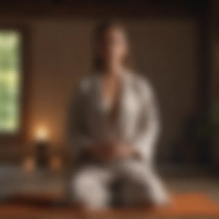 A person deeply engaged in meditation, showcasing focus