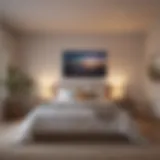 A serene bedroom setting with soft lighting conducive to sleep.