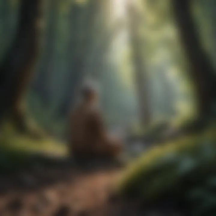 A person practicing mindfulness meditation in nature