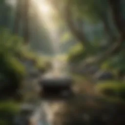 Serene landscape promoting tranquility