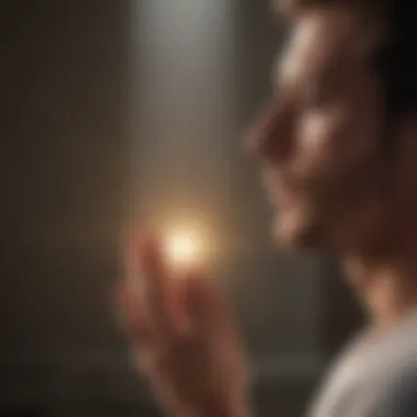 Close-up of a person meditating with focus and tranquility