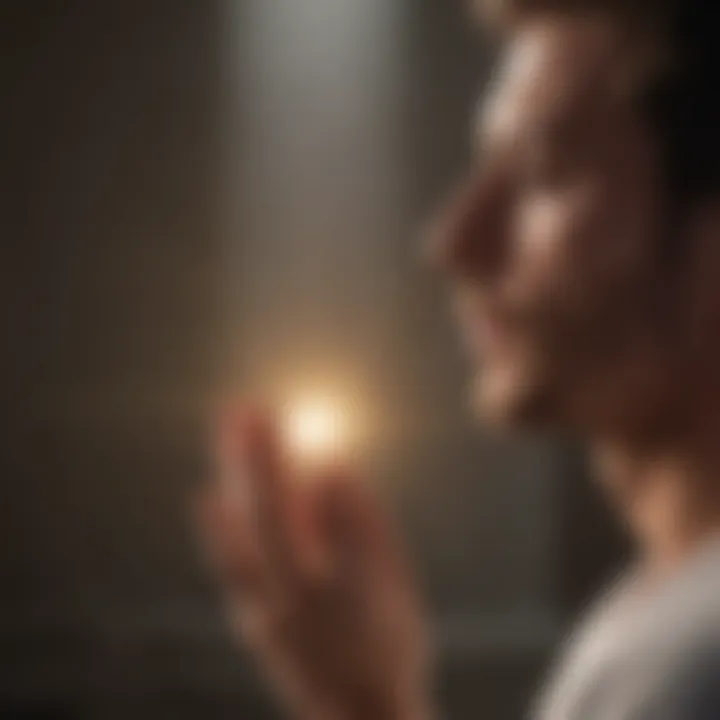 Close-up of a person meditating with focus and tranquility