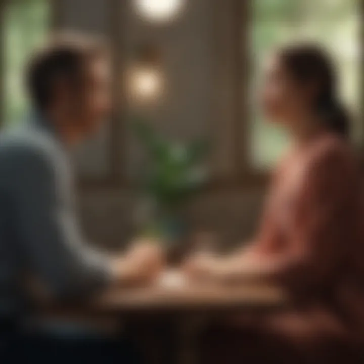 A couple engaging in a deep conversation, symbolizing connection and understanding.