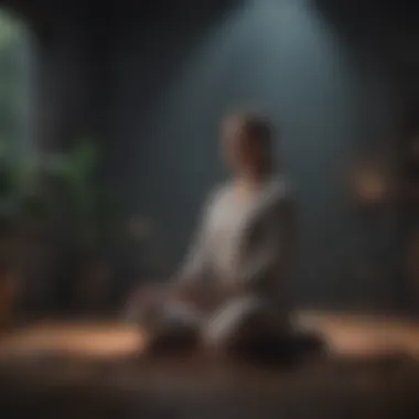 Techniques for Managing Intrusive Thoughts A calming meditation space with soft lighting