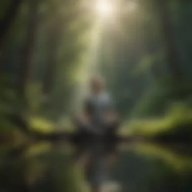 Finding Acceptance Through Mindfulness A person meditating, surrounded by nature, reflecting self-acceptance