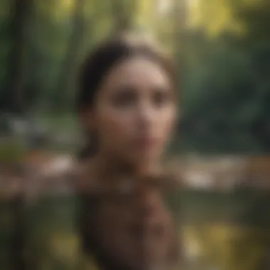 Reflecting in Nature Nature scene showcasing self-reflection