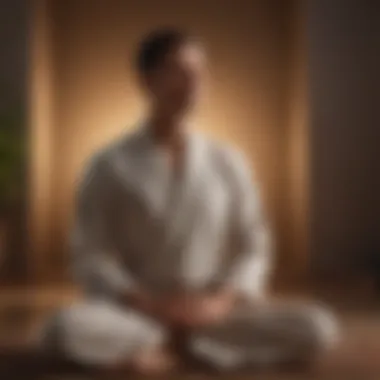 A person meditating in tranquility