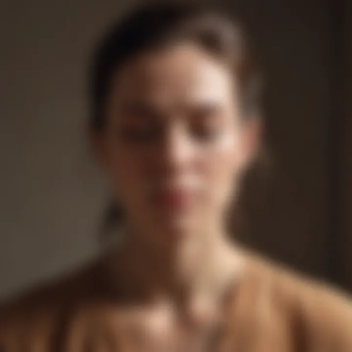 Close-up of a person in deep meditation