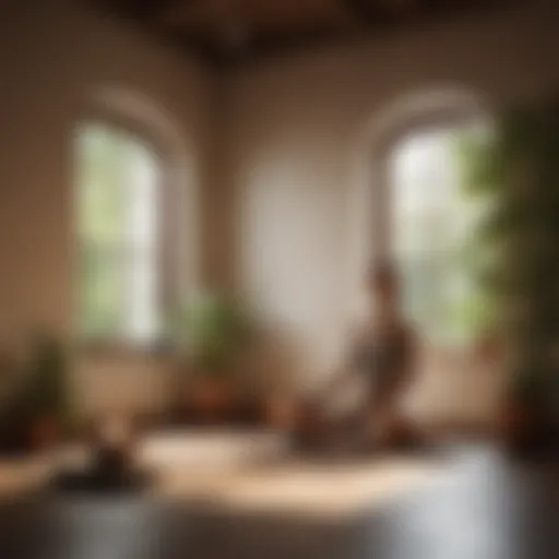 A serene meditation space with natural light