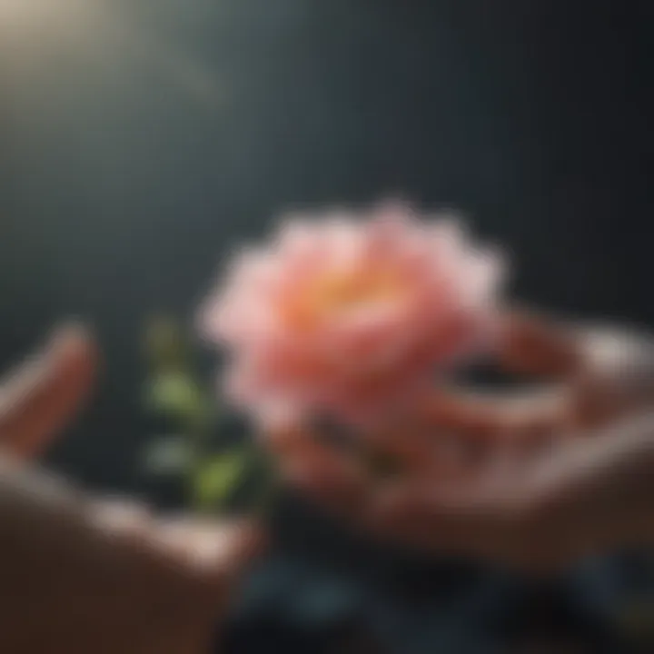 A blossoming flower representing personal growth