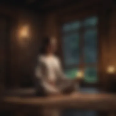 A person meditating in a tranquil space