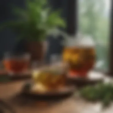 A visually appealing arrangement of calming herbal teas.