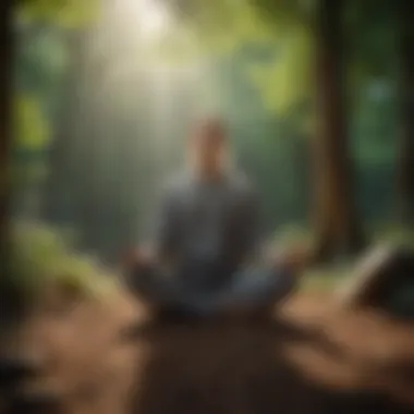 A person practicing meditation in a peaceful setting