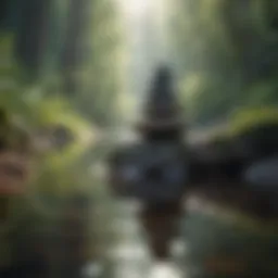A serene landscape depicting balance and tranquility