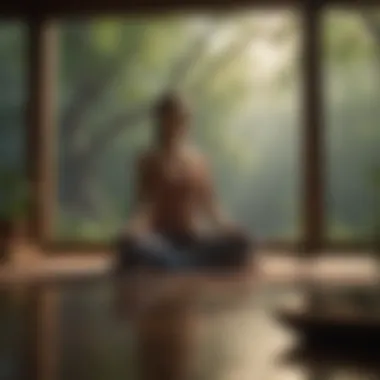 A person practicing meditation in a peaceful setting