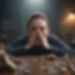 Conceptual illustration of emotional turmoil