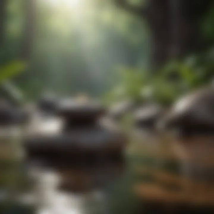 Mindfulness practice showing a serene environment with calming elements