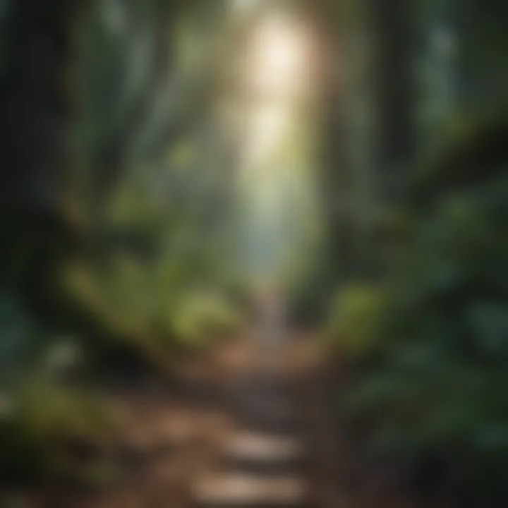 A path through a lush forest symbolizing personal growth.