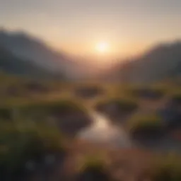 A serene landscape with a sunrise symbolizing hope