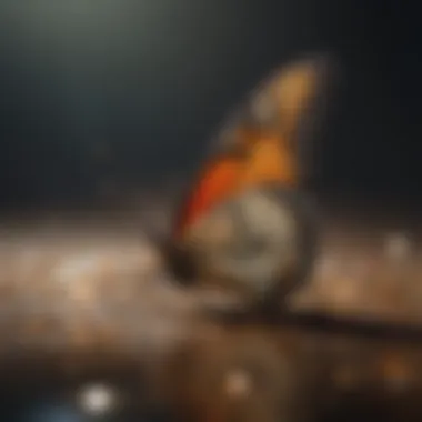 A butterfly emerging from a chrysalis, representing transformation.