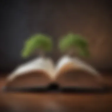 An open book with pages turning, symbolizing the quest for knowledge.
