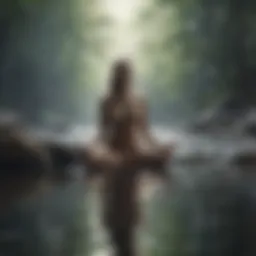 Musical notes flowing like a river symbolizing healing