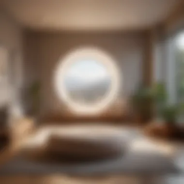 A tranquil meditation space with soft lighting and cushions, illustrating mindfulness practices for self-acceptance.