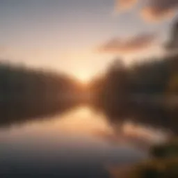 A serene landscape depicting a sunrise over a calm lake, symbolizing new beginnings and self-discovery.