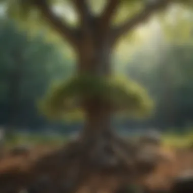 A vibrant tree growing, illustrating personal growth and transformation