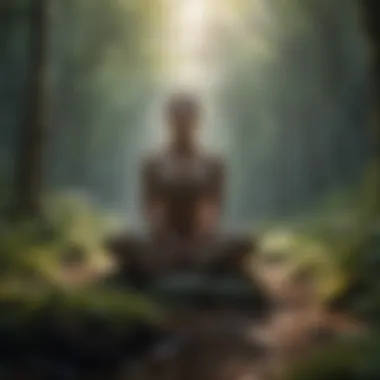 Embracing Mindfulness for Healing A calm figure practicing mindfulness amidst nature