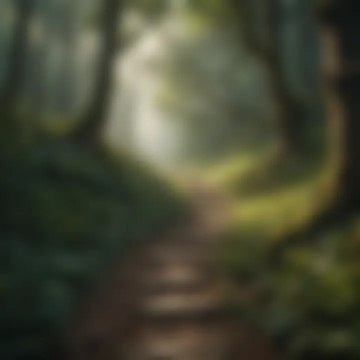 A winding path through a lush forest, representing the journey of personal growth and self-discovery.