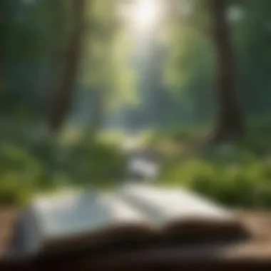 Learning from Nature's Wisdom An open book with nature in the background