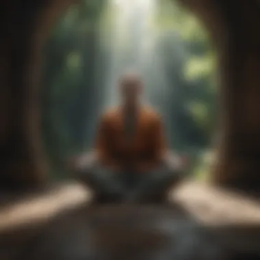 An individual finding peace through meditation