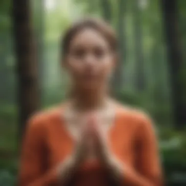 Individual practicing mindfulness in nature