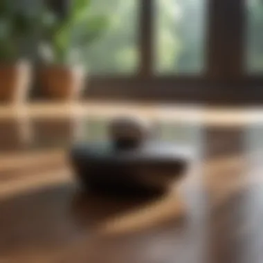 Close-up of a tranquil meditation setup
