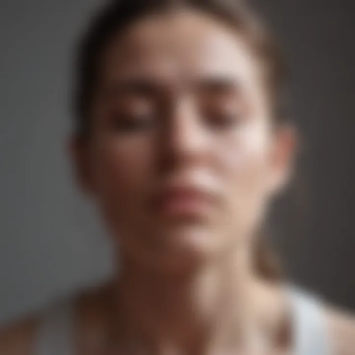 Close-up of a person meditating with a focus on breathing