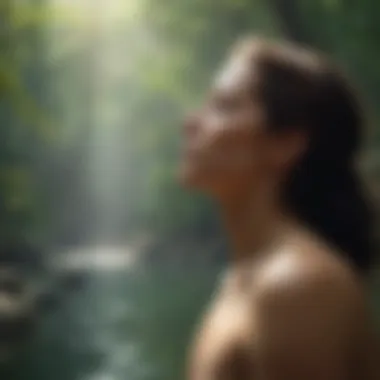 Healthy breathing techniques in a tranquil environment