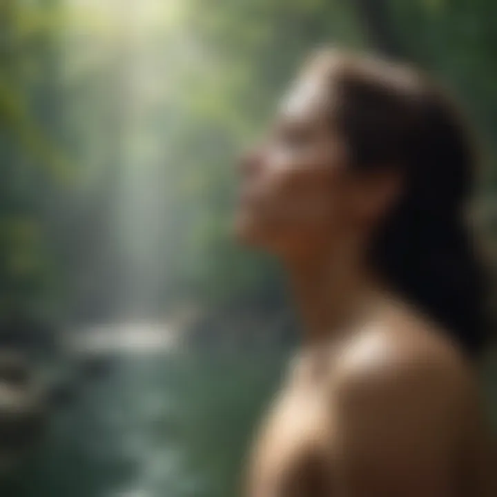 Healthy breathing techniques in a tranquil environment