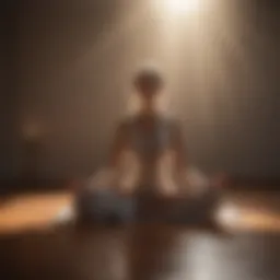 Meditative figure radiating light