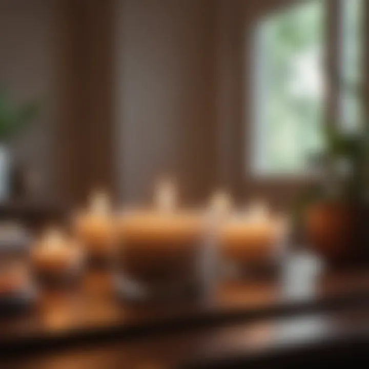 A calm space designed for meditation with candles and soft lighting