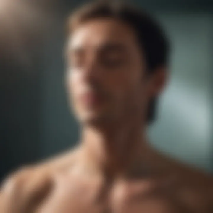 Close-up of a person practicing meditation in a serene environment