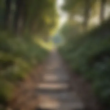 Serene Pathway for Mindful Walking A serene nature path inviting mindful exploration
