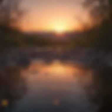 Tranquil Sunset for Enhanced Mindfulness Calming sunset view promoting tranquility during walks