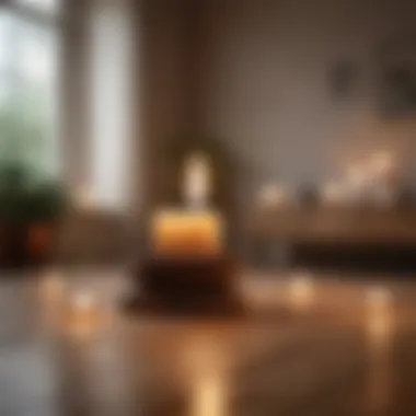 Creating a Mindful Environment Calming space with candles and soft lighting, conducive to mindfulness practices.