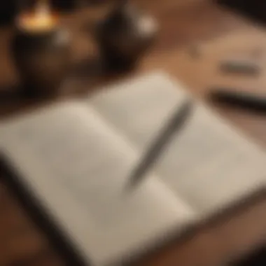 Journaling for Self-Discovery An open diary with a pen, inviting reflection and self-awareness.