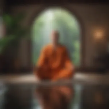 Mindfulness meditation scene for self-improvement
