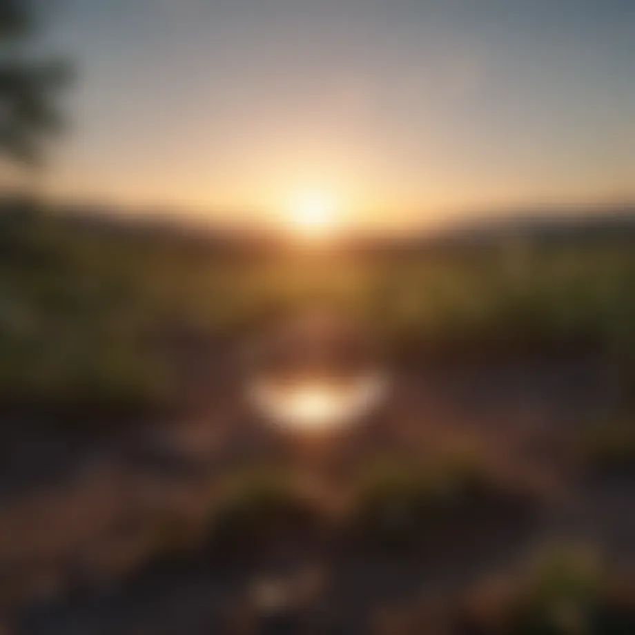 A serene landscape with a sunrise symbolizing hope and new beginnings