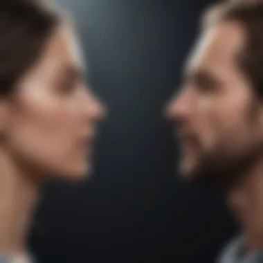Communication Dynamics Explored Two individuals engaged in a dialogue, showcasing the dynamics of communication with a narcissistic person.