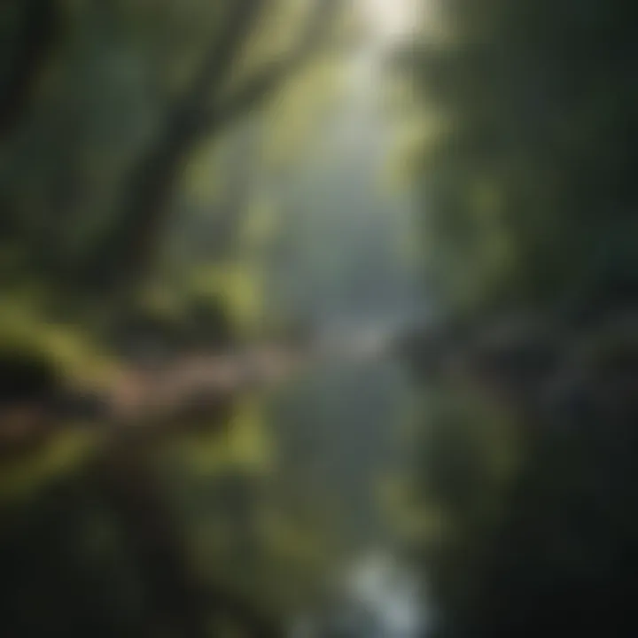 A calming nature scene illustrating tranquility